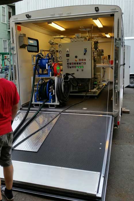 View of a Mobile Oil Purification System on a Ramp